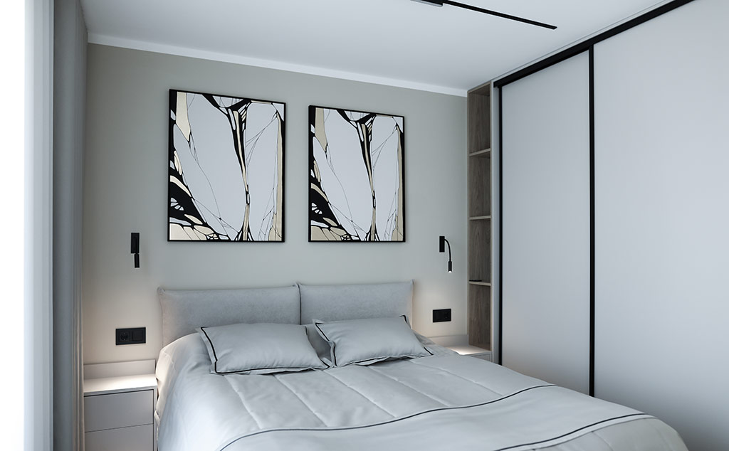 Lehmann Apartment 2 Zimmer mit Balkon Schlafzimmer